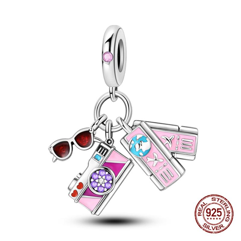 Charms Copper Three-In-One Series Charms Beads Fit 3Mm Original Bracelet Womens Diy Fine Jewelry Gifts