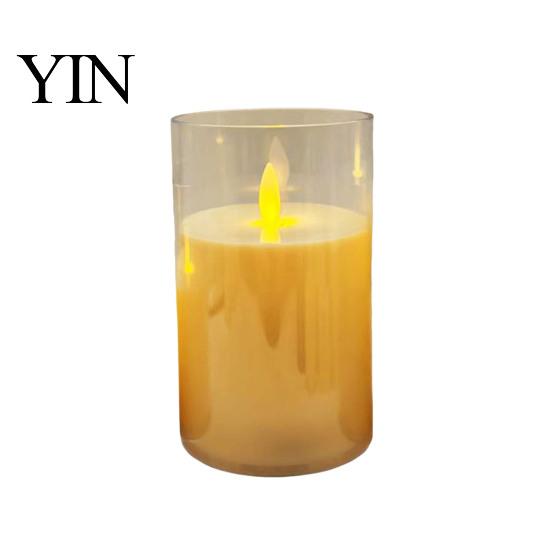 Safe Flameless Candles for Kids Rooms LED Candles, Battery Operated Acrylic Pillar Realistic Wax Flickering Wedding Warm Color Light Party Christmas