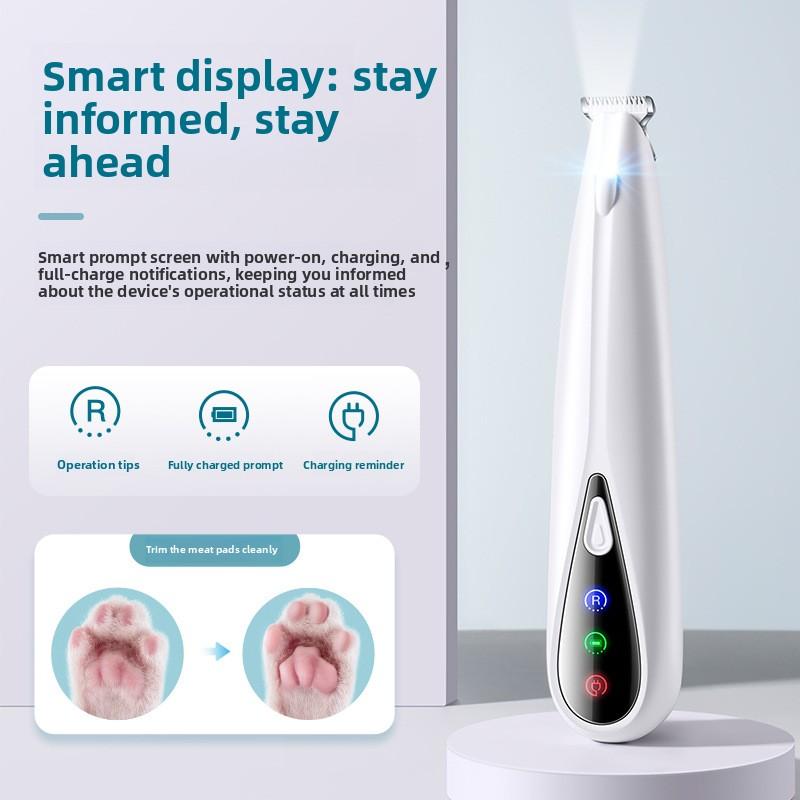 Pet Electric Foot-shaving Device, Electric Trimmer for Cats and Dogs, LED Lamp for Paw Shaving, Foot-shaving Device for Pets, Pet Supplies