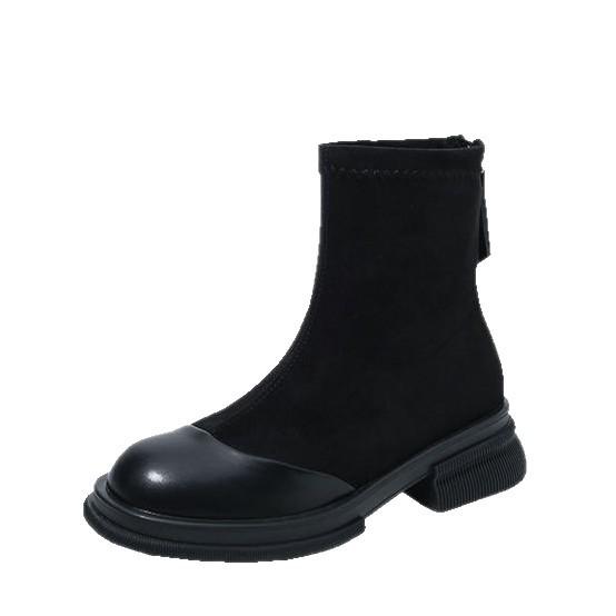 Elastic Martin Boots Women's Thick Soles Increase 2025 Autumn and Winter New Internet Celebrity Explosion Small Fashion Short Boots Thin Boots