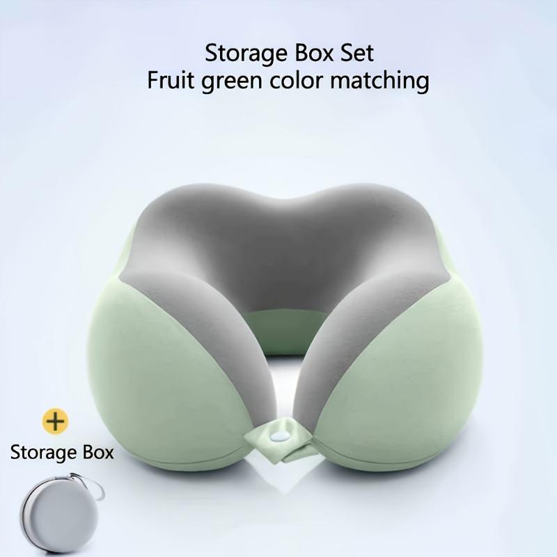 1PC Ergonomic U-Shaped Neck Pillow Strap Storage Bag - Memory Sponge Travel and Office Support, Removable and Machine Wash Cover, Lightweight Portable