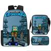 Minecraft Printed Cartoon Backpack Student Schoolbag Shoulder Bag Bag Pencil