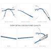 FONEX Titanium Glasses Frame Men Brand Design Square Rimless Frameless Eyeglasses Women Ultralight-Weight Japanese Eyewear 85708