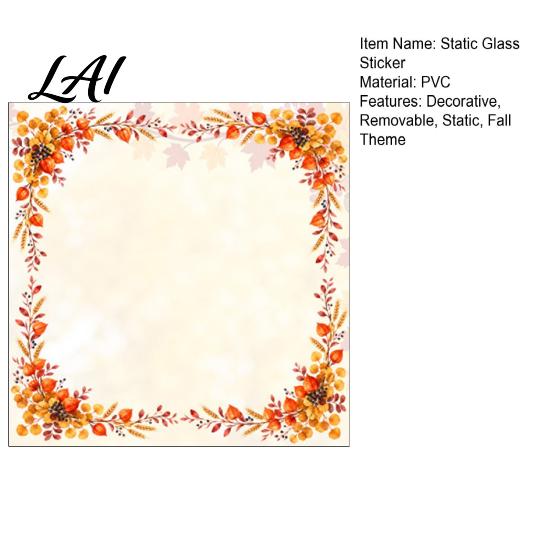 Fall Shop Window Display Harvest Festival Static Glass Sticker Autumn Clings with Maple Leaves Sunflowers And Home Ornaments Berries Prints Reusable