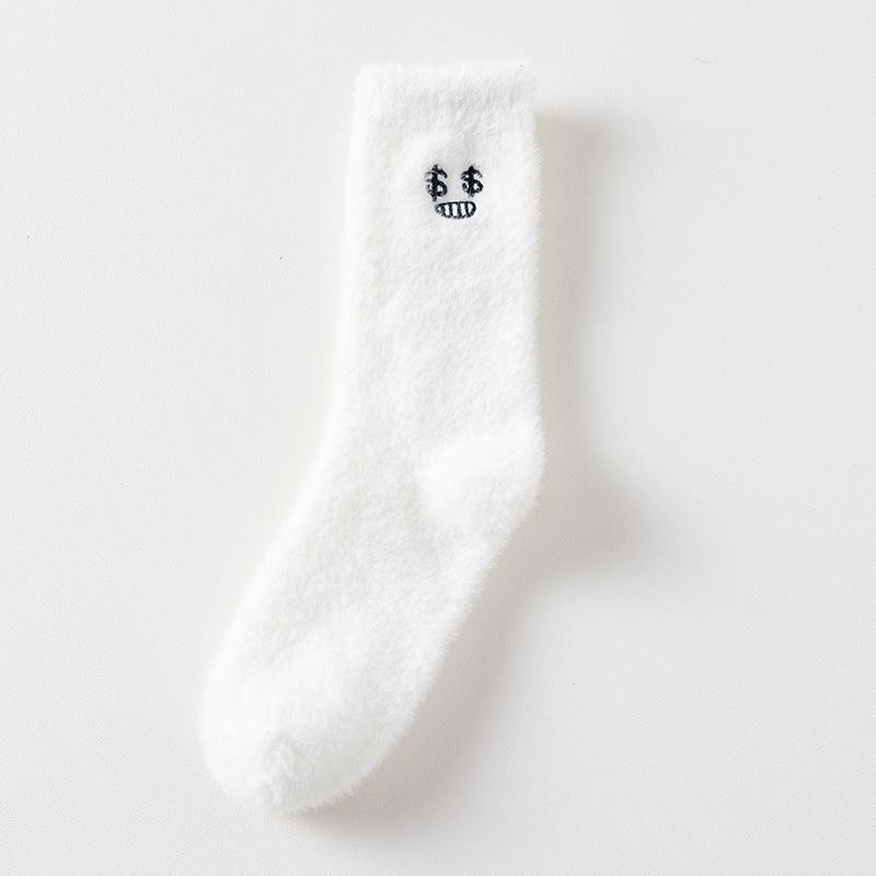 

Женские зимние носки из норки, длинные, носки-тапочки, толстые, плюшевые, хлопковые, модная упаковка, симпатичные, средней длины, женские носки EUR35-42