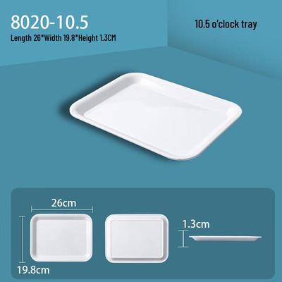 White Melamine-Style Rectangular Serving Trays