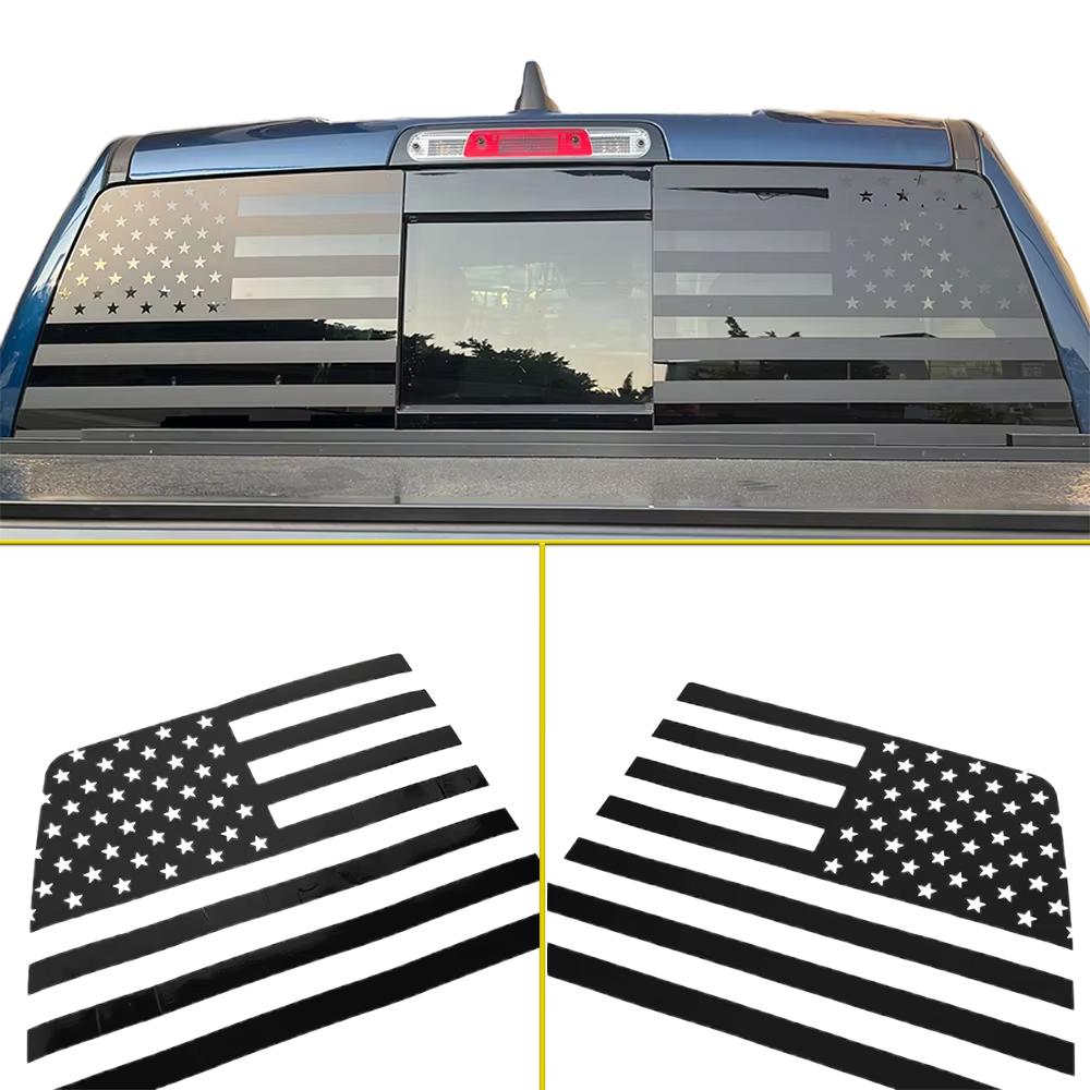 Car Rear Window Stickers for Dodge RAM 2009-2026 Window Decal Waterproof Cover Trim PVC U.S. Flag Exterior Accessories
