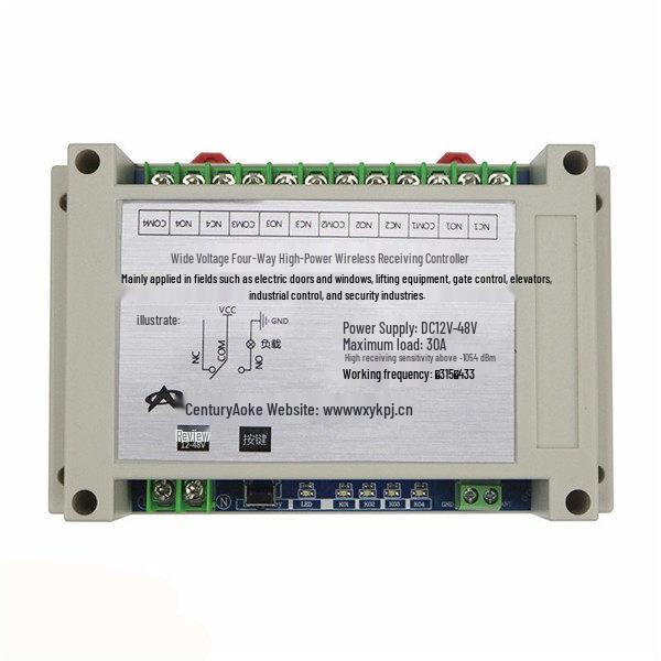 12V-48V 30A Four-Way Remote Control Switch with Learning Code
