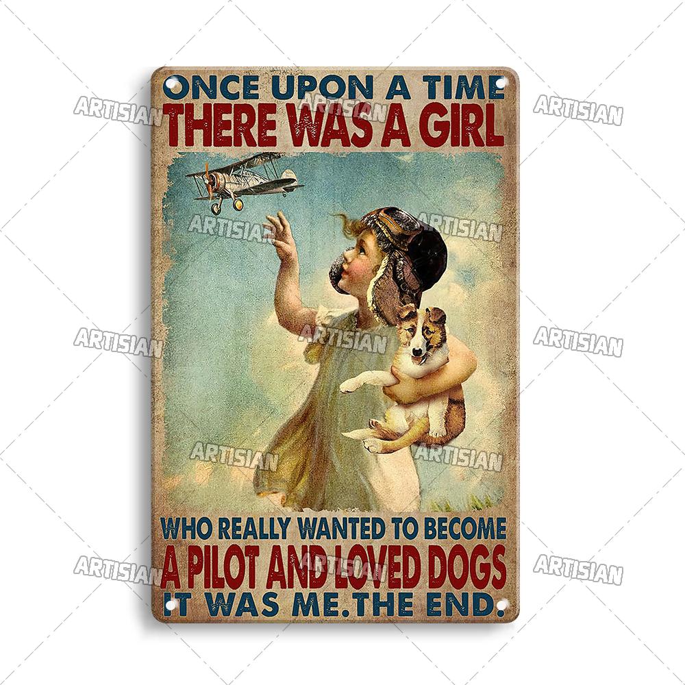 Artisian Flying Metal Sign Pilot Tin Poster Flight Attendant Decorative Plate Wall Decor Garage Bar Pub Club Hotel Cafe Kitchen