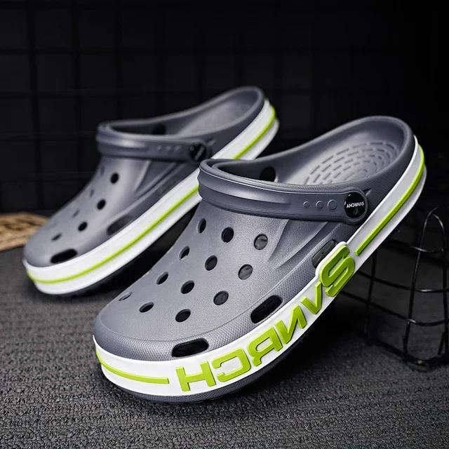 

Модные Высококачественные Новые Мужские Сандалии Шлепанцы Пляжные Уличные Повседневные Обувь Легкие Мягкая Подошва Сабо На Лето Мужские Пляжные Сандалии 45 серый