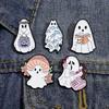 5pcs Ghost Shape Brooch Set Cute Lovely Cartoon Anime Pin Brooch Set For Women Halloween Clothings Decoration