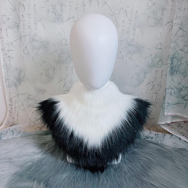 Furry Scarf Bib Collar Vest Fursuits Partial Accessories Short Fur Carnival Party Cosplay Beast Animal Costume Accessories