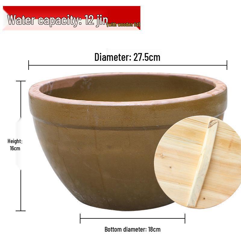 Traditional Ceramic Water Jar for Pickling, Rice Wine Fermentation, or Flour Storage