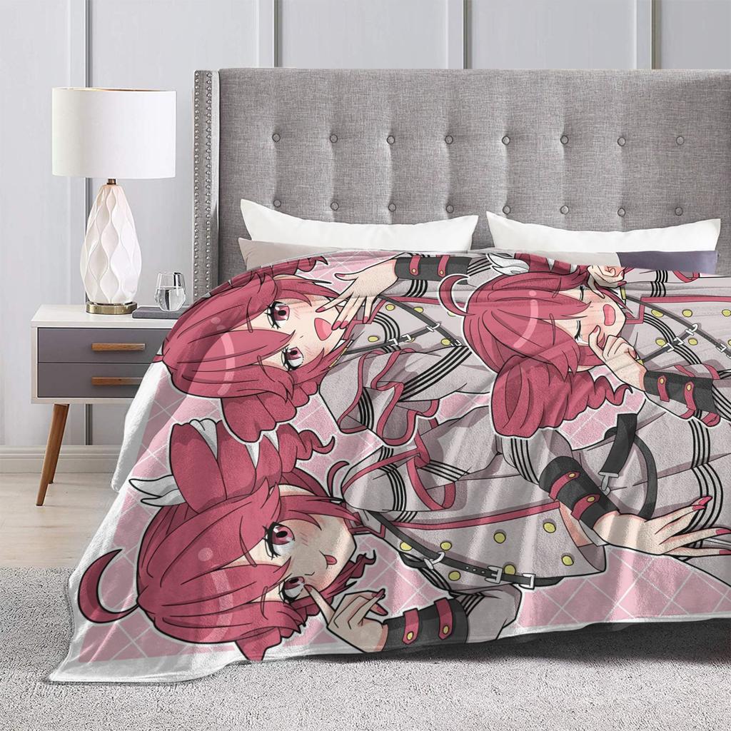 Kasane Teto Triple Twin Cute Blanket Camping Flannel Throw Blanket For Couch Chair Warm Soft Design Quality Bedspread Gift Idea
