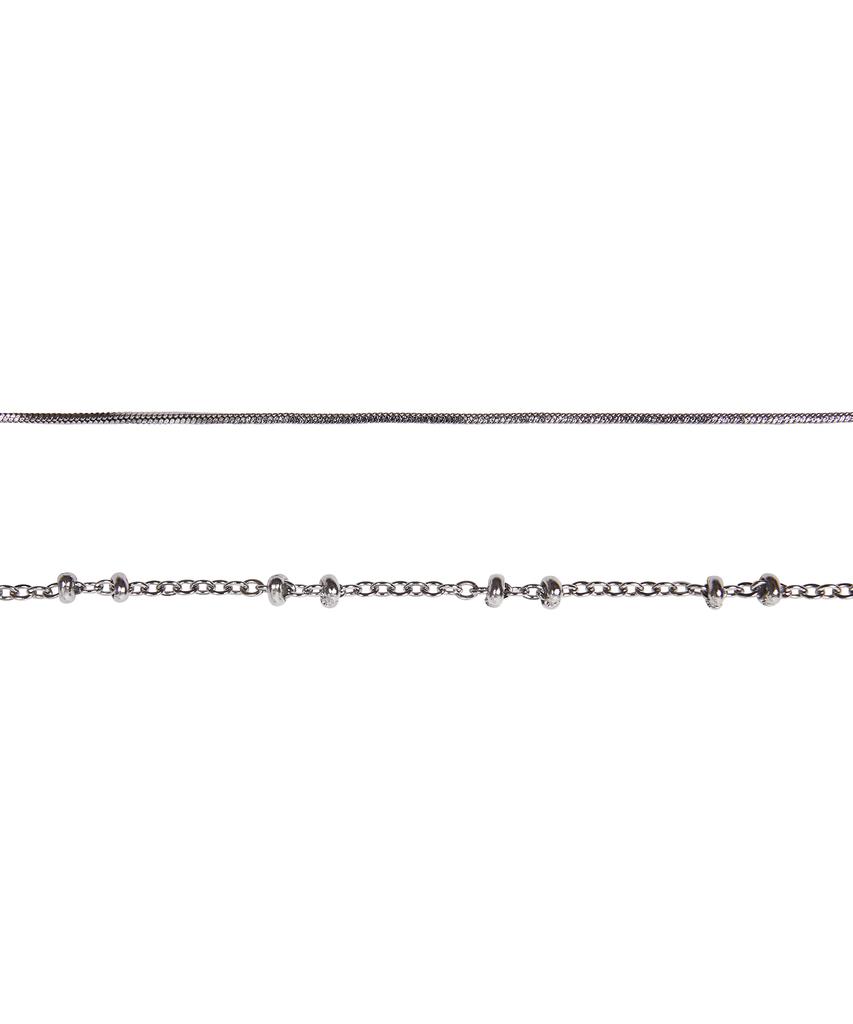 Luvistrue Ch Ribbon Necklace(Silver)
