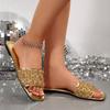 [Foreign Trade] Beautiful flat-bottomed cool slippers for women to wear high-end skirt French going out beach sandals