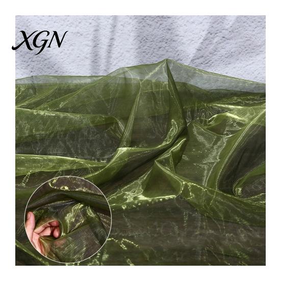 Durable Organza for Fashion Accessories 1 Yard Two Tone Sheer Fabric, 60 Inch Wide Iridescent Silky Decorative Fabric Christmas Tree Ornaments Glitter