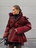 Women's Hooded Long Sleeved Slim Zipper Pocket Winter Jacket