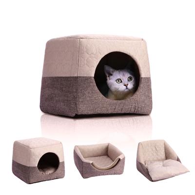 3-in-1 Cats Bed Comfortable Foldable Pet Cave Tent Cotton Cats House Sofa
