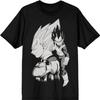 Dragon Ball Z Vegeta Black and White Character Art Men's Black T-Shirt, Black, Small