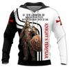Mens Hooded Sweatshirt With 3D Digital Knight Print Loose Fit Hip Hop Style Fall