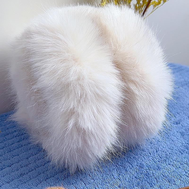 

Складные корейские наушники из альпаки и кроличьего меха: Ветрозащитные, Теплые, Зимние наушники от обморожения One Size белый