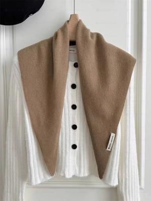 Women's Scarf 100% Wool Knitted Triangle Scarf Shawl Women's Autumn and Winter Warm Headscarf Multi Functional Warm Scarf