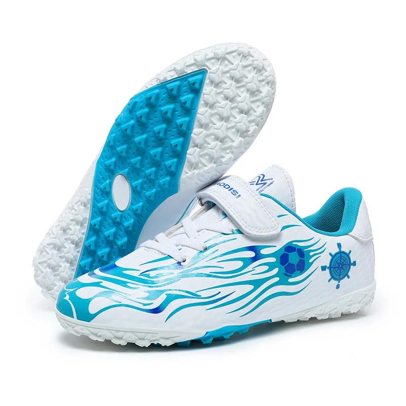 Outdoor Golden Children's Football Training Shoes AG/TF Soccer Cleats Kids Boys Quality Football Boots for Children Futsal Shoes