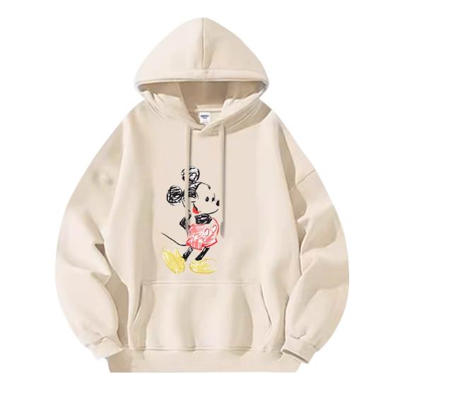 2025 Disney Series Cotton Fun Cartoon Mickey Pattern Printed Hoodie Men and Women Street Couple Loose Fashion Breathable Top