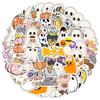 50 Cute Halloween Ghost Stickers - Waterproof Decor for Phones & Bottles