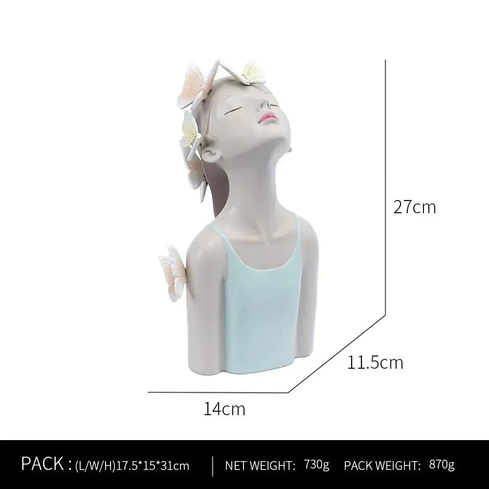 Fashion Butterfly Girl Resin Decorative Ornament Figurines for Interior Desktop Decor Accessories Home Living Room Object