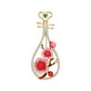 Crystal Plum Brooch Plum Blossom Pipa Crystal Plum Lapel Pins Blossom Pipa Women Brooch  Party