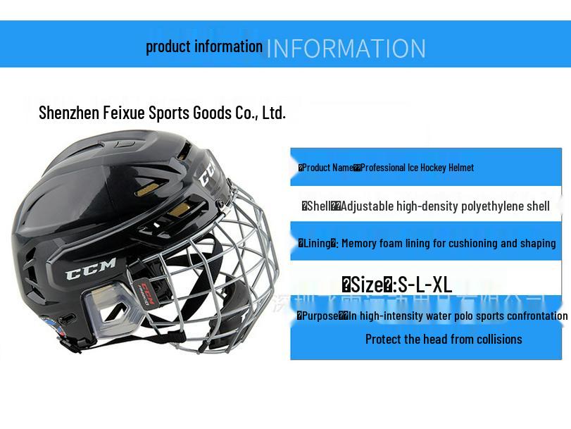 CCM Ice Hockey Helmet and Protective Gear Set 