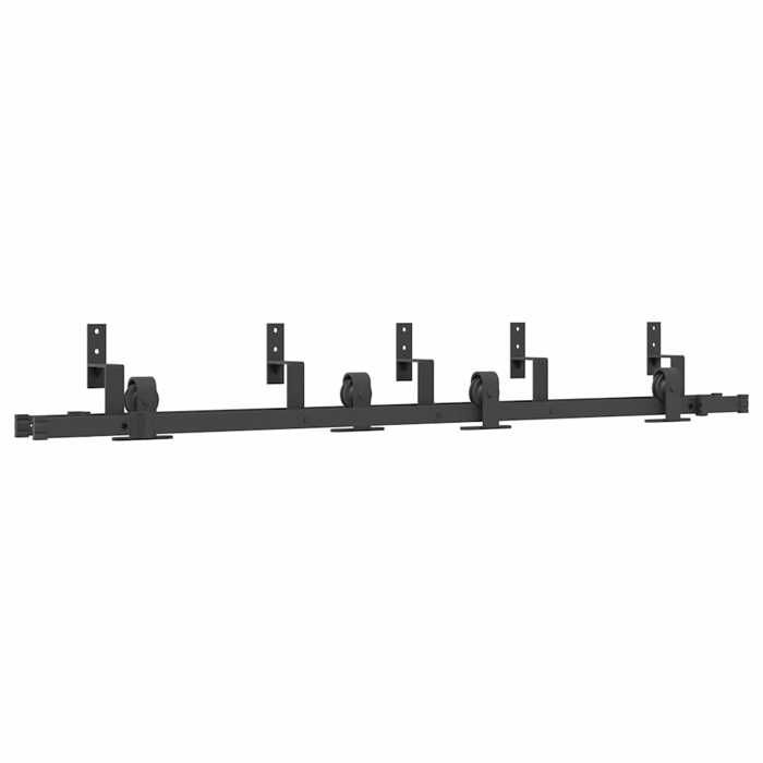 VidaXL Kit de quincaillerie de porte coulissante 183 cm Acier Noir, quincaillerie de porte coulissante, rail de porte de 3295729