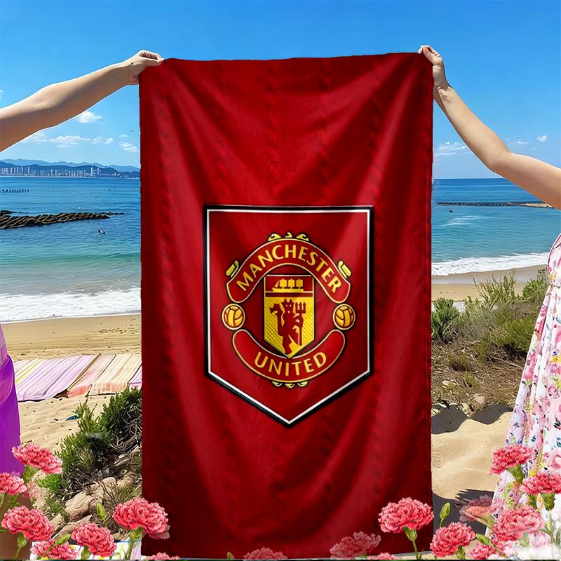 Football United F.C Print Beach Towel, Versatile Lightweight Absorbent Beach Towel for Pool Surf Yoga Bathroom, Perfect Birthday Holiday Gift