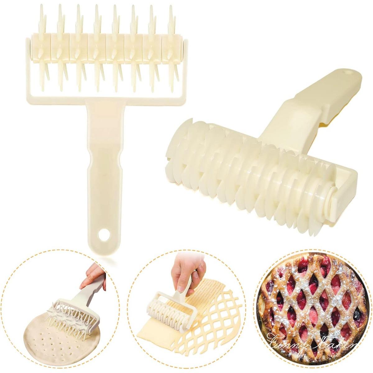 

Lattice Roller Cutter for Pie, Pizza & Cookie Dough – Easy-Bake Pastry & Baking Tool for Home Use 5 бежевий