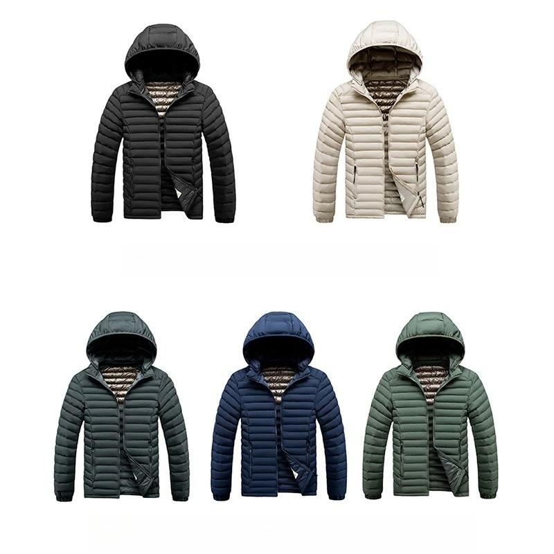 Service Cotton Jacket Men's Models Winter Solid Colour Removable Cap Slim Thickened Top Coat Comfortable and Versatile Jacket