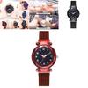Women Fashion Luminous Numbers Starry Sky Quartz Watch Magnetic Wristwatch Buckle