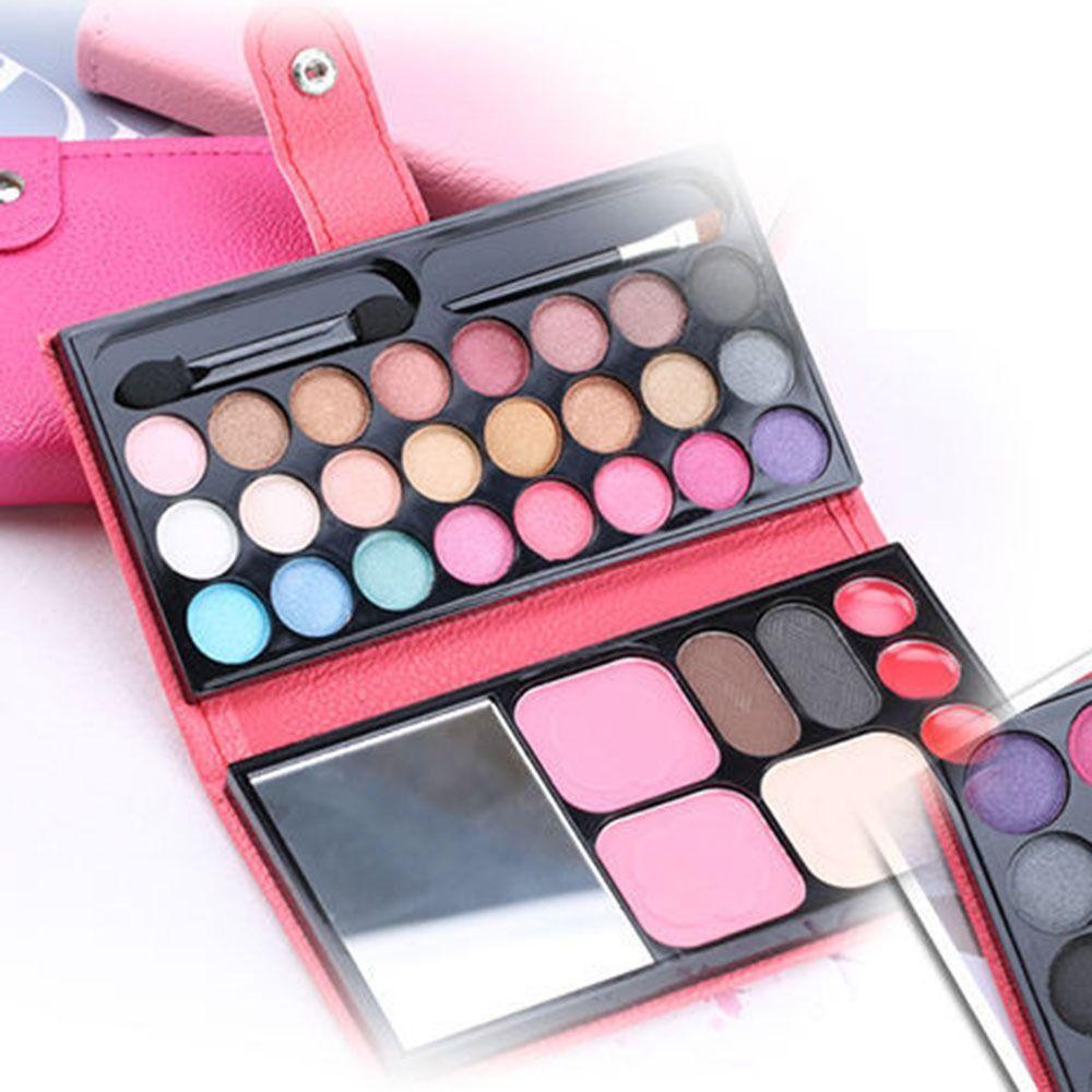 Glitter Blusher Cosmetics Palette Bag with Mirror Brush Makeup Dispensing Box For Girls