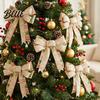 Christmas Tree Bow Decorations Bows for Wreath Merry Craft Ornaments Winter Sturdy Webbing Gift Toppers Decoration Holiday Tree Front Door,