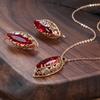 Collana a forma di cuore Goccia d'Acqua da Donna Oro Rosa 585 Zaffiro Rosso Verde San Valentino Festa Qixi Regalo