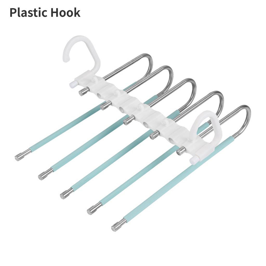 Multifunctional Foldable Pants Hanger,5/9 Layer Wardrobe Storage Rack for Scarf Towel,Space-saving Retractable Clothes Organizer