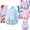 Adorable Nylon School Backpack For Grades 5 And 6 With Weight-reducing Features And Cartoon Print