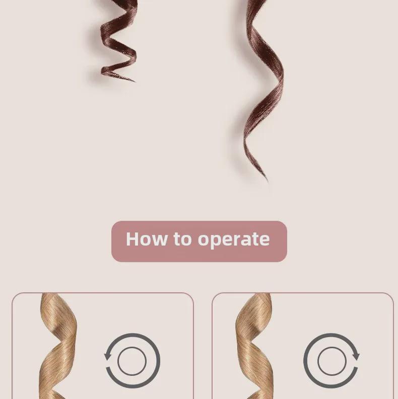 Wireless Automatic Rotating Curling Iron with LCD Display