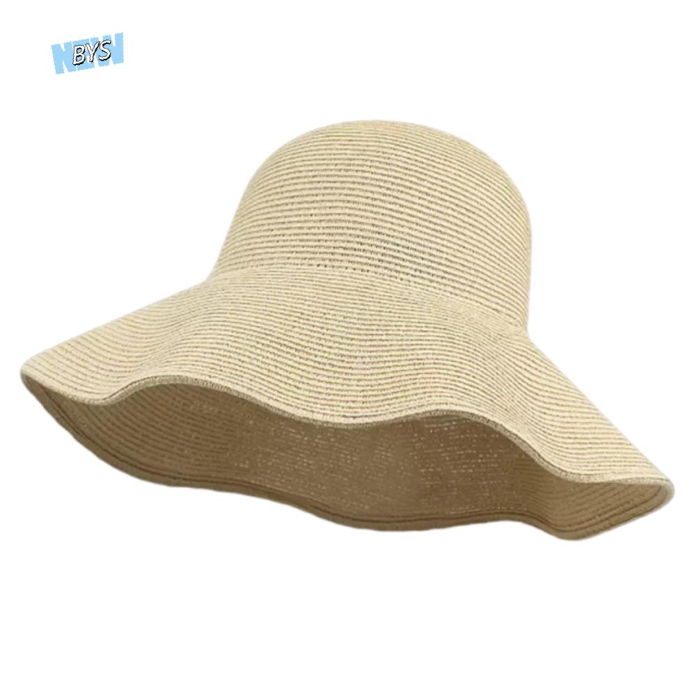 Casual Solid Color Wide Brim Straw Hat Breathable Simple Women's Sun Visor Hats Lightweight Korean Style Beach Hat Party