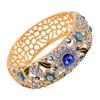 Enamel Chinese Cloisonne Bracelet Rhinestone Women's Hand Bracelet Hollow Out Flower Bangle  Gifts