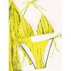 Women Bikini Sexy High Waist Bathing Suit Beach Swimwear Female Summer SwimsuitTrendy Tie Dye Striped Bikini Three Pieces Set Beach Wear,