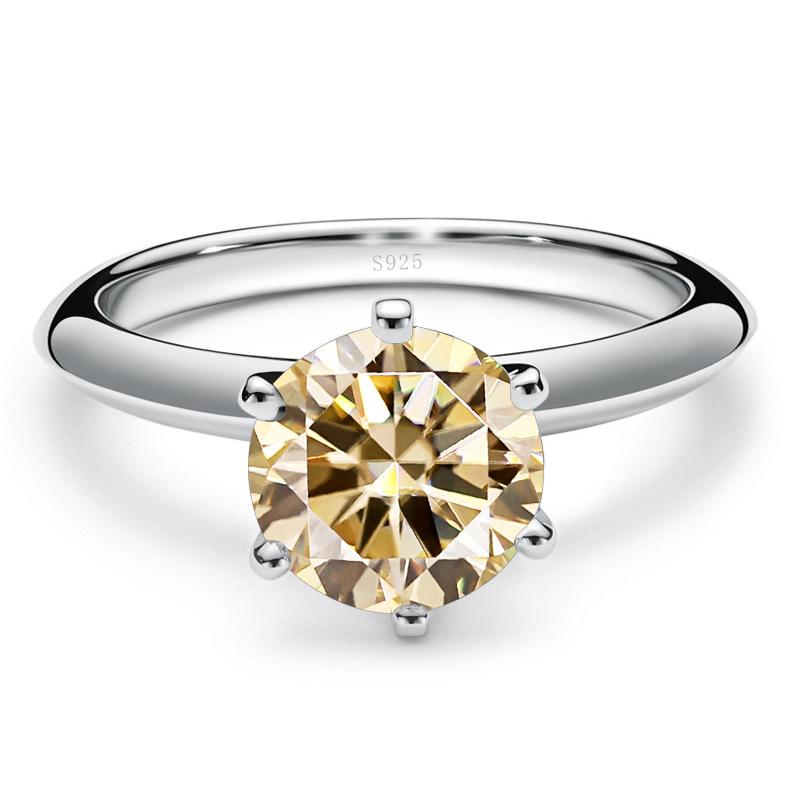 

Каблучка Bague Ringen 5ct 11mm Велика справжня каблучка з муассаніту для жінок S925 Sterling Silver Ювелірні вироби Подарунок на річницю весілля 5ct No.5 шампанського