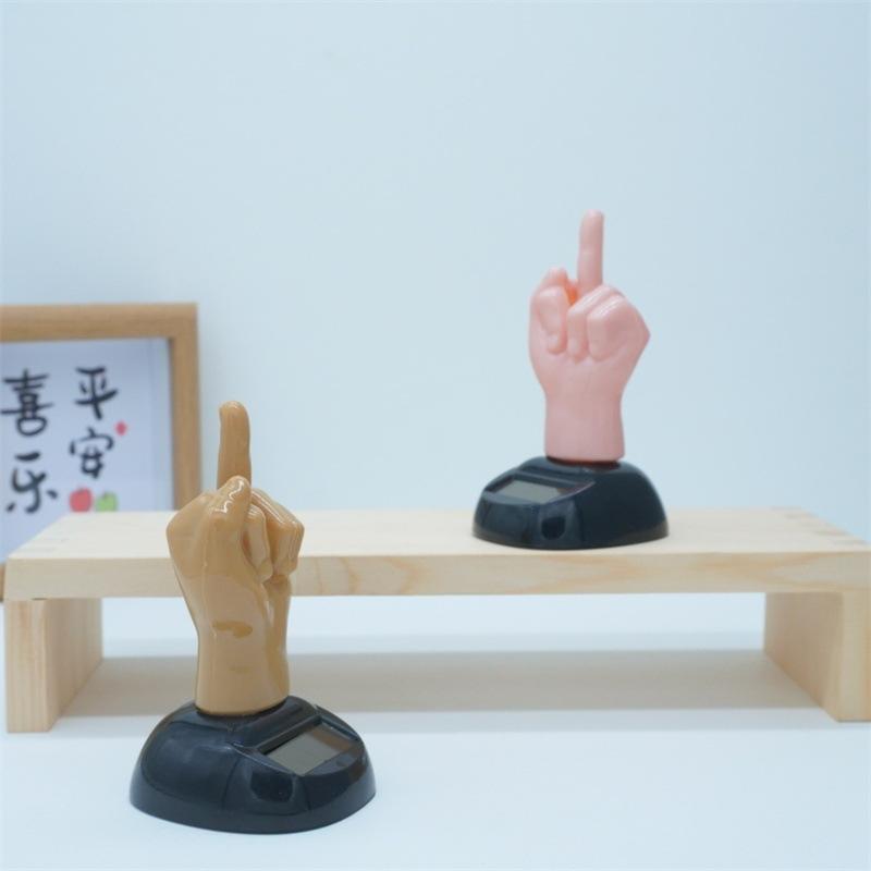 New Hot Sale Creative Solar Finger Yes Sensor Swing High Quality Shaking Head Car Interior Decoration Styling Accessories