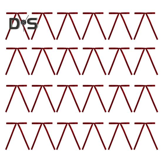 

24 шт. бархатных рождественских бантов, банты из ленточной ленты в деревенском стиле, рождественские венки, подарочные банты, украшения для свадебного праздничного декора елки красный